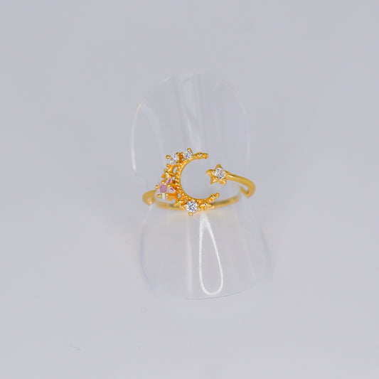 Anel S925 Ajustável Lua