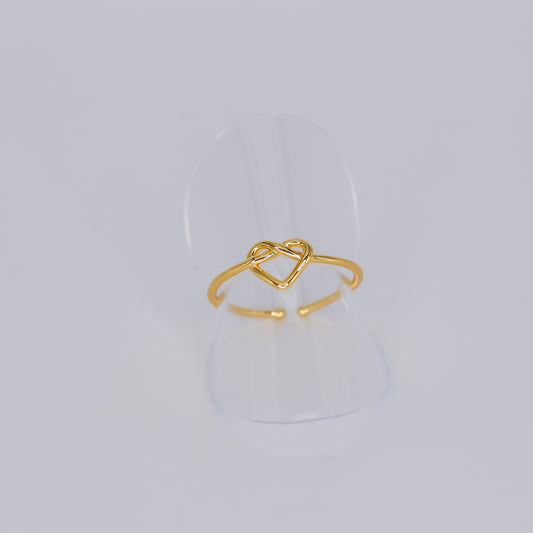 Anel Ajustável Nó com coração