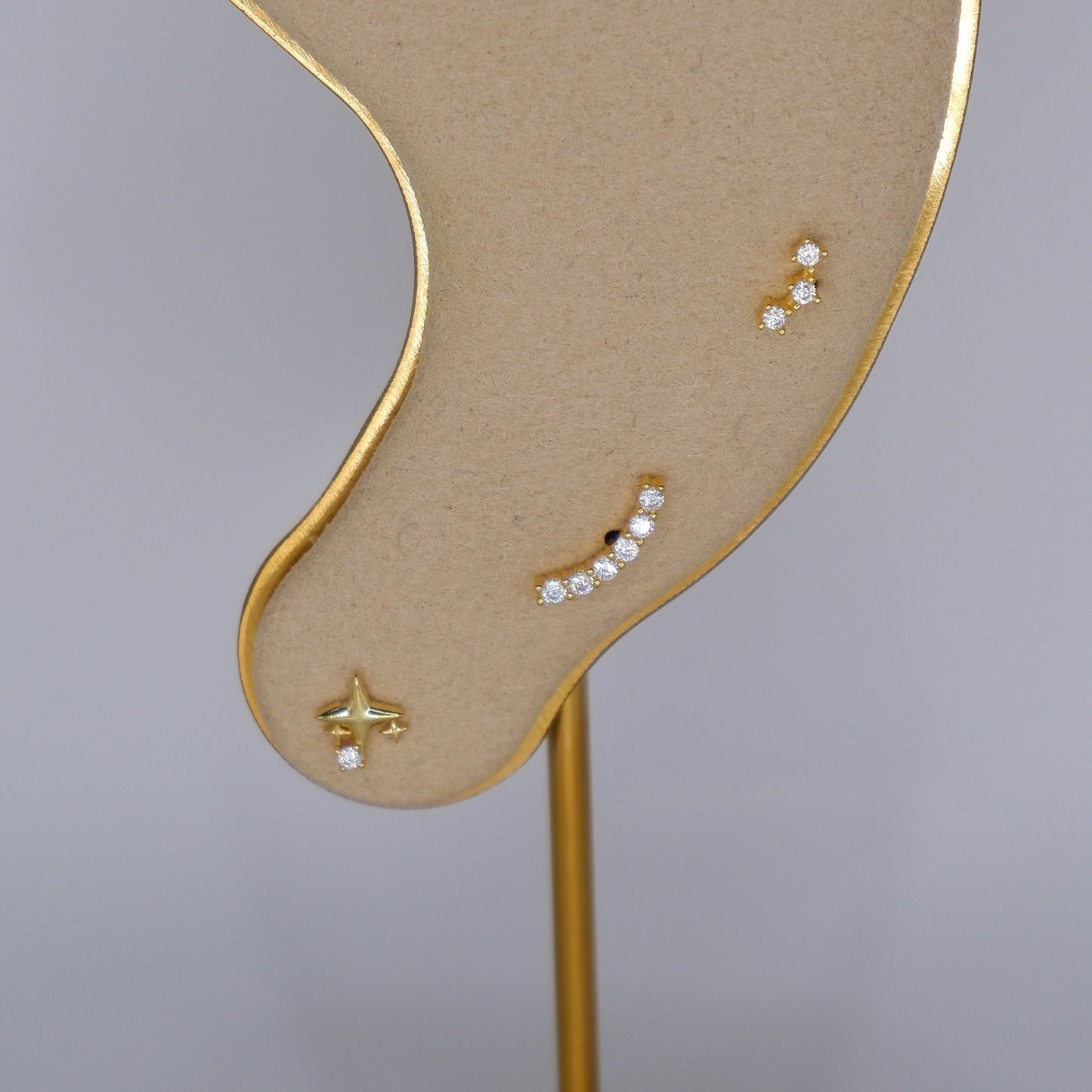Piercings Bolinha Dourados #2 Estrela e Riscos