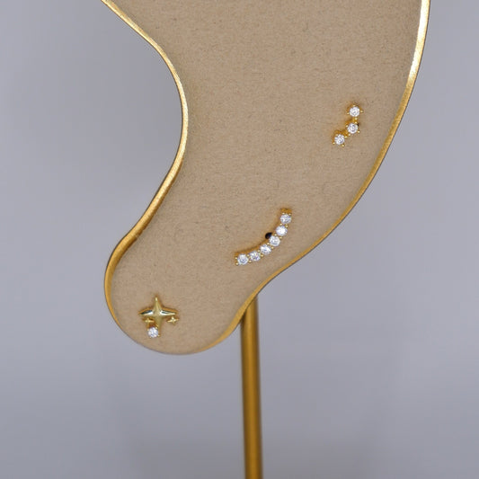 Piercings Bolinha Dourados #2 Estrela e Riscos