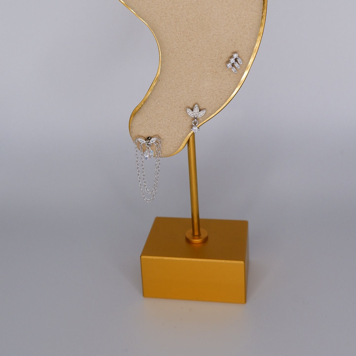 Piercings Achatados Prateados #2 Pendentes e Brilhantes