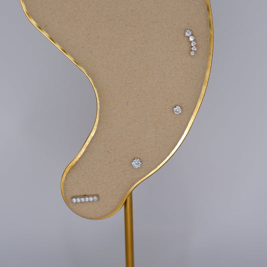 Piercings Bolinha Prateados #2 Risco e Ponto de Luz