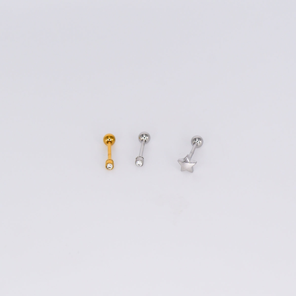 Piercing Aço Inoxidável Mini Ponto de Luz e Estrela