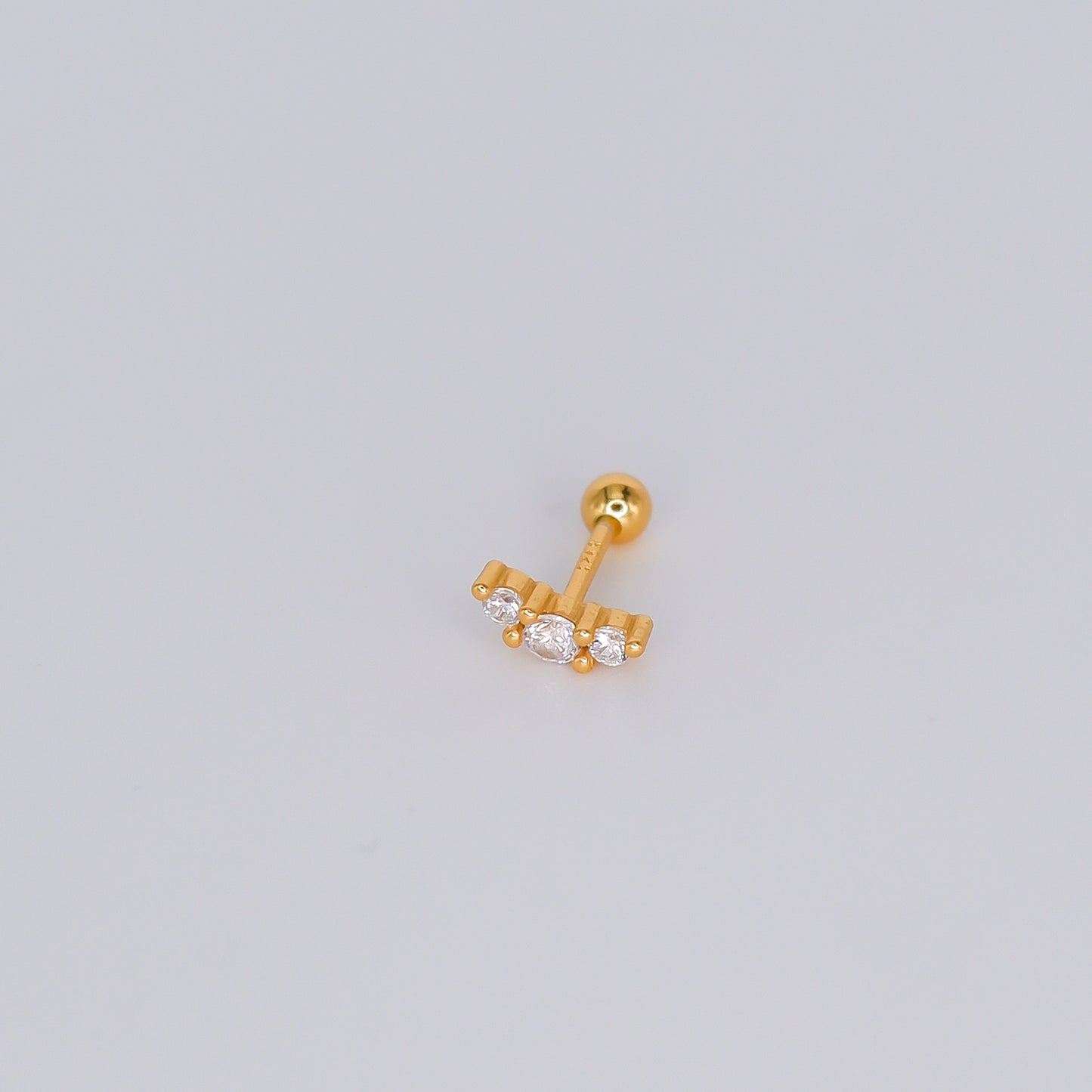 Piercings Bolinha Dourados #30 Curvo
