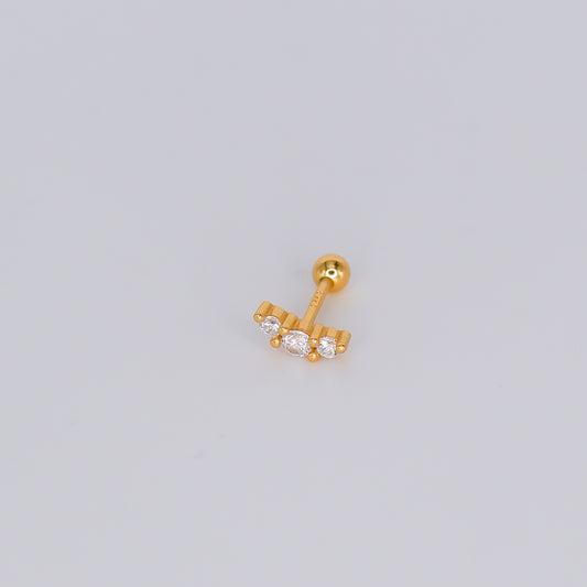 Piercings Bolinha Dourados #30 Curvo