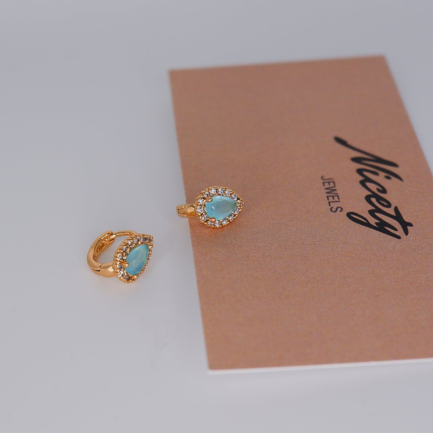 Argola Hipoalergénica Gota Azul bébé