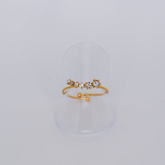 Anel Ajustável Curvo Transparente