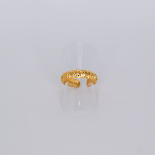 Anel Ajustável Aliança com Relevo