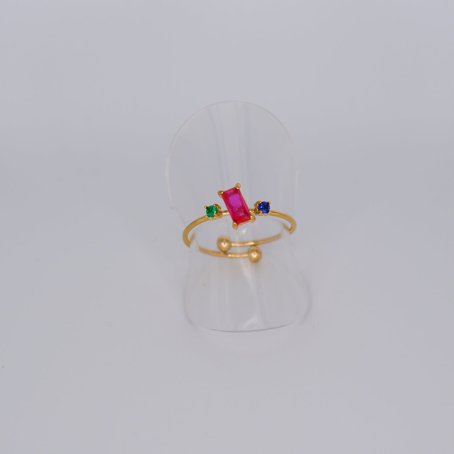Anel Ajustável Dourado Colorido