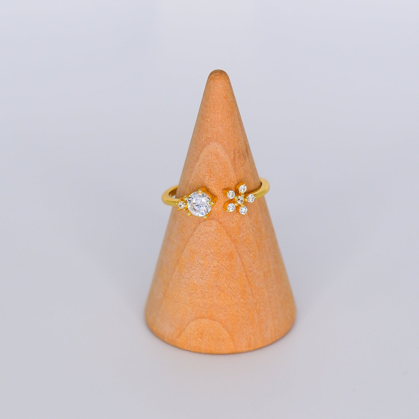 Anel S925 Ajustável Brilho e Flor