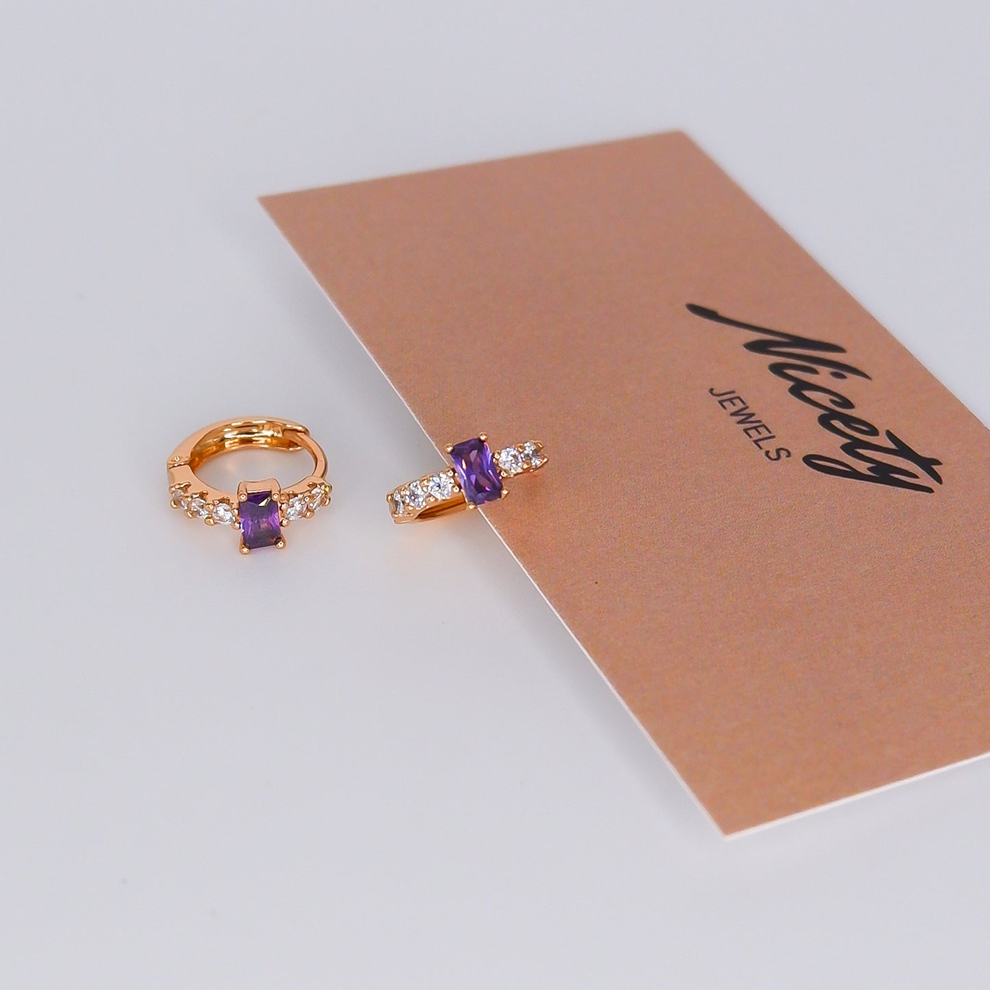 Argola com Rectângulo Lilás