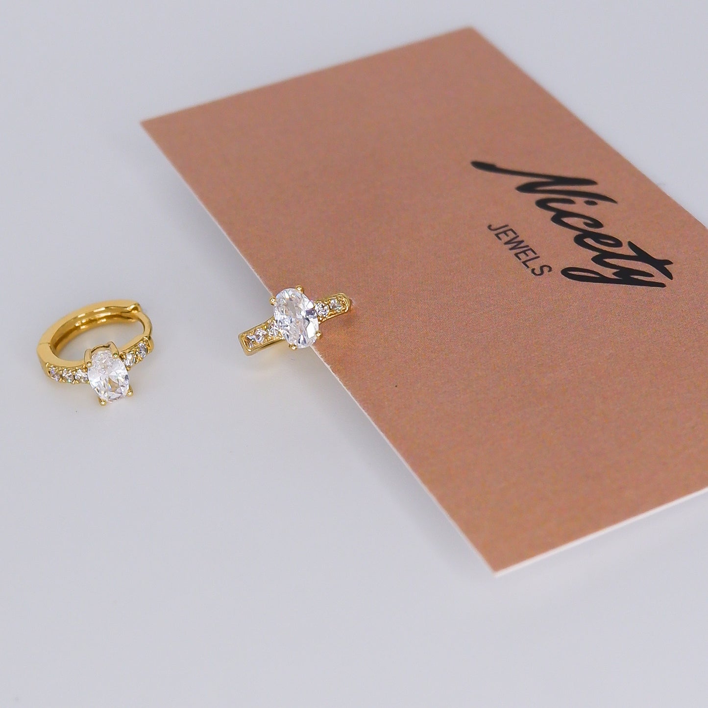 Argola 1 Brilhante Oval Transparentes