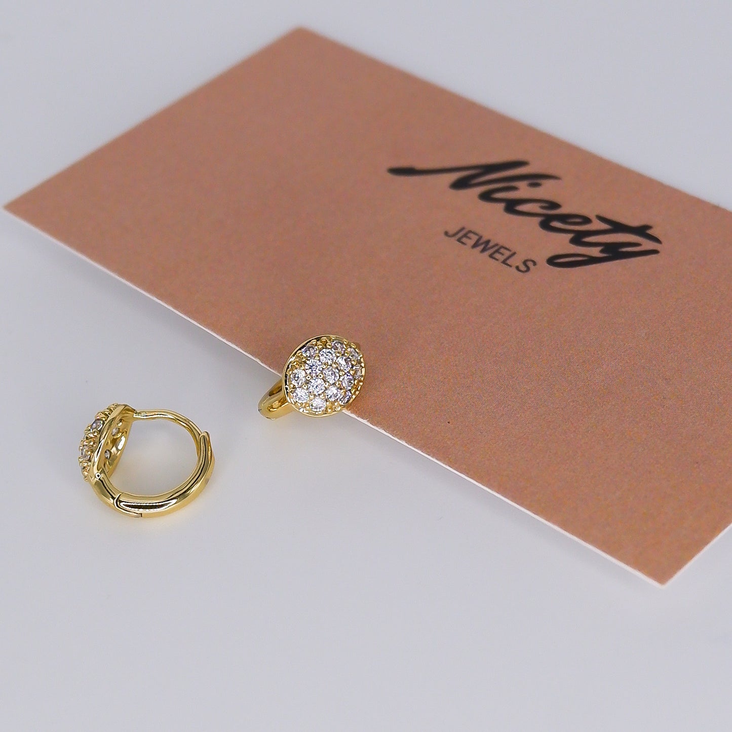 Argola Brilhantes Transparentes Bola