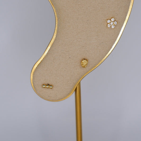 Piercings Bolinha Dourados #3 Risco, Pedra e Flor