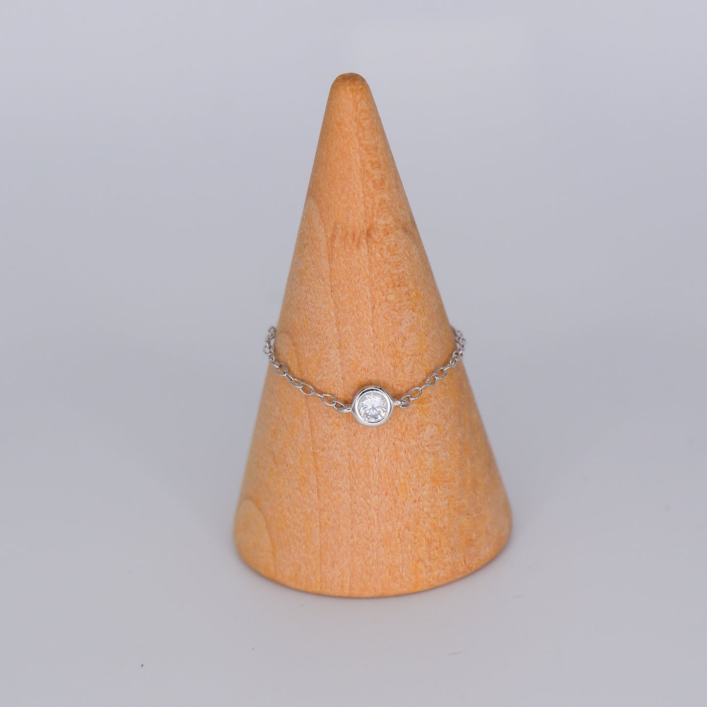 Anel S925 Ajustável Ponto Luz Prateado