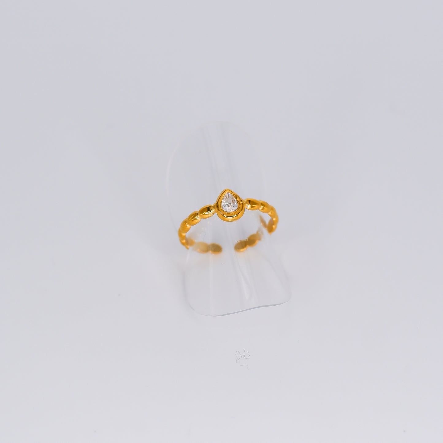 Anel Ajustável 1 Pedra Transparente