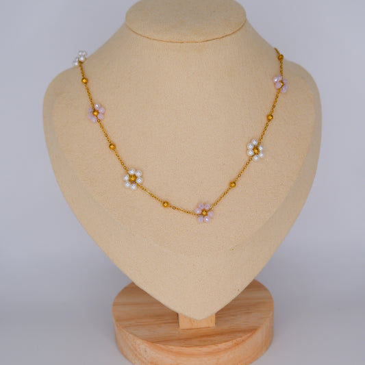 Colar Dourado Flores