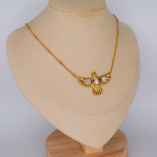 Colar Fénix com Pérola