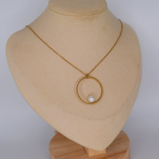 Colar Circulo com Pérola