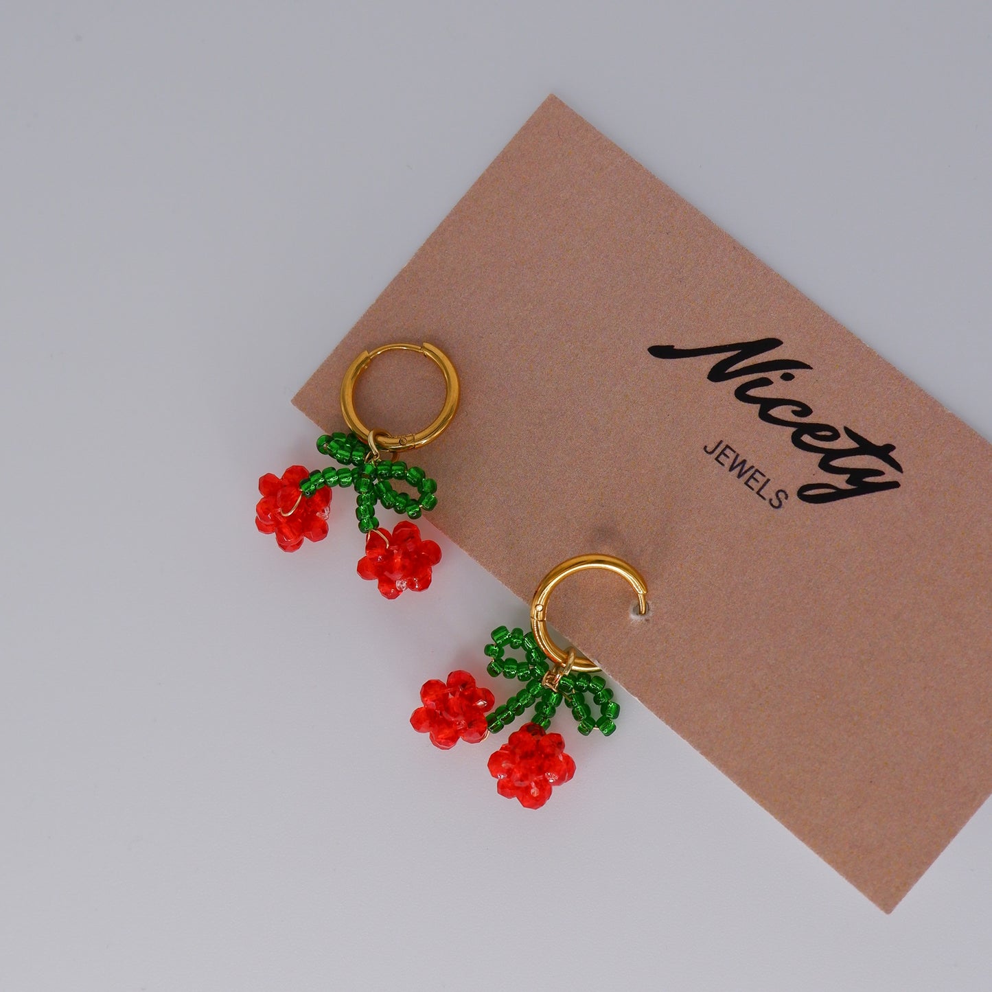 Argolas Aço Inoxidável com Cerejas