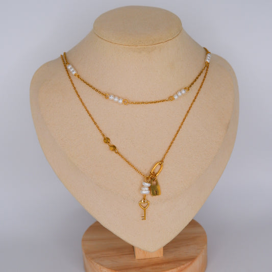 Colares Chaves com Pérolas e Mini-Pérolas