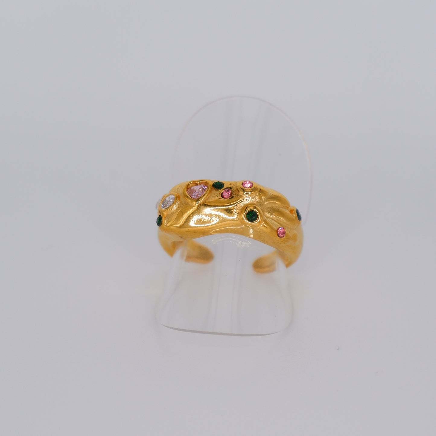Anel Dourado com Cores
