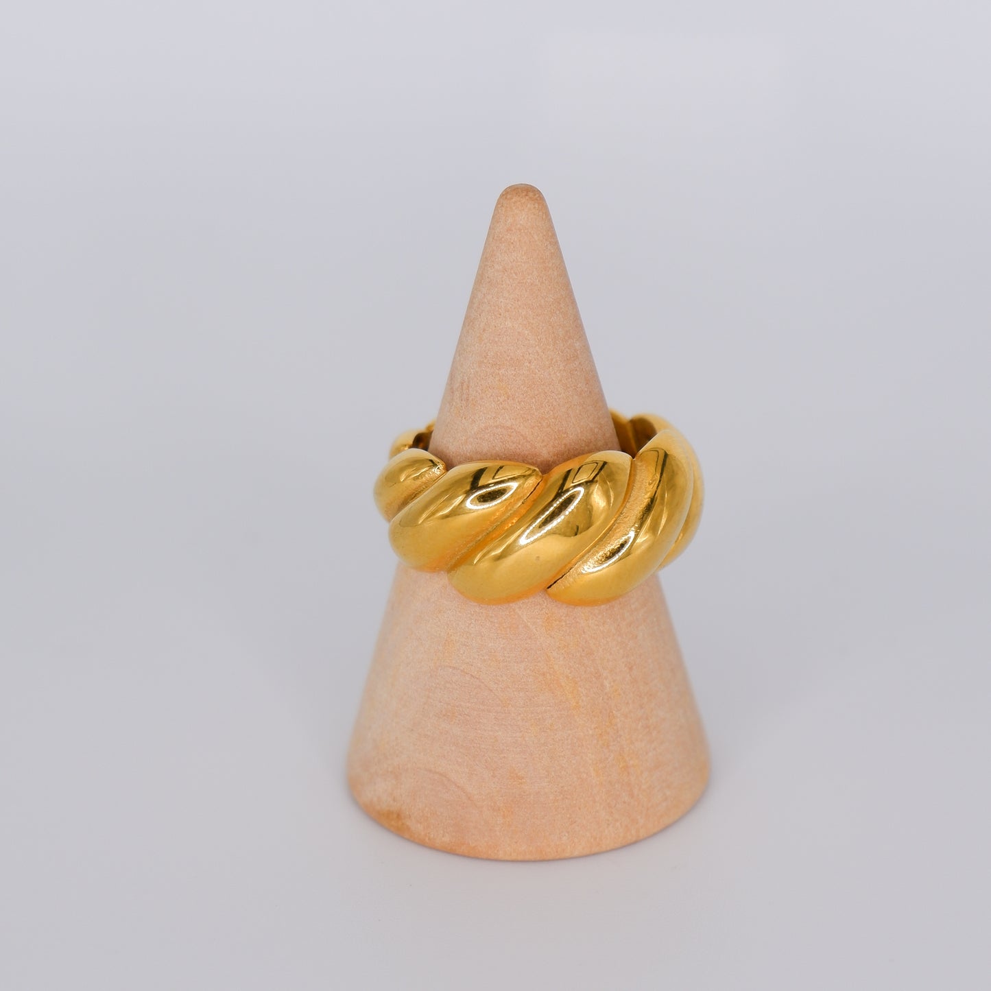 Anel Dourado Croissante Grande