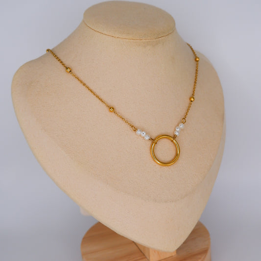 Colar Circulo com Pérolas