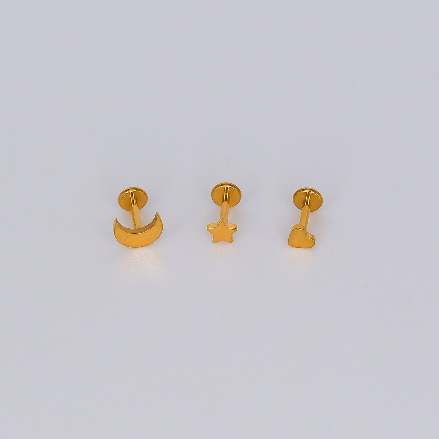 Piercing Achatado 1.0MM Espessura Dourados