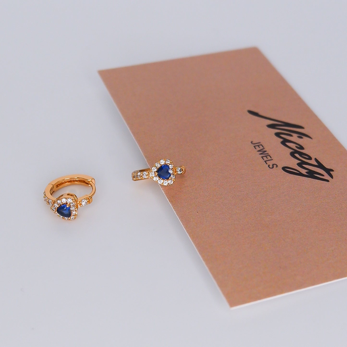 Argola Hipoalergénica 1 Coração Azul