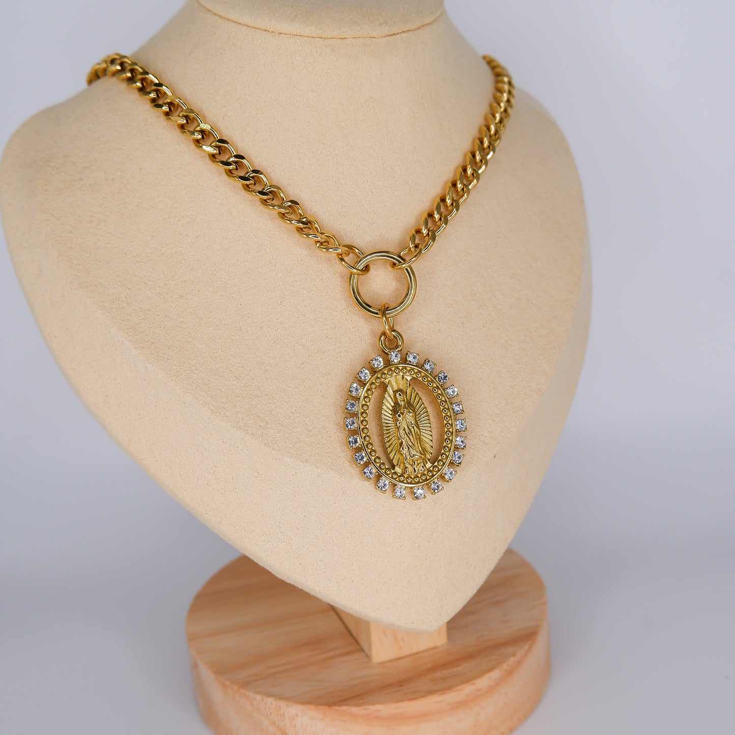 Colar Dourado Medalha nossa senhora