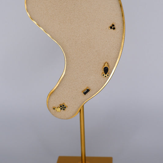 Piercings Bolinha Dourados Preto