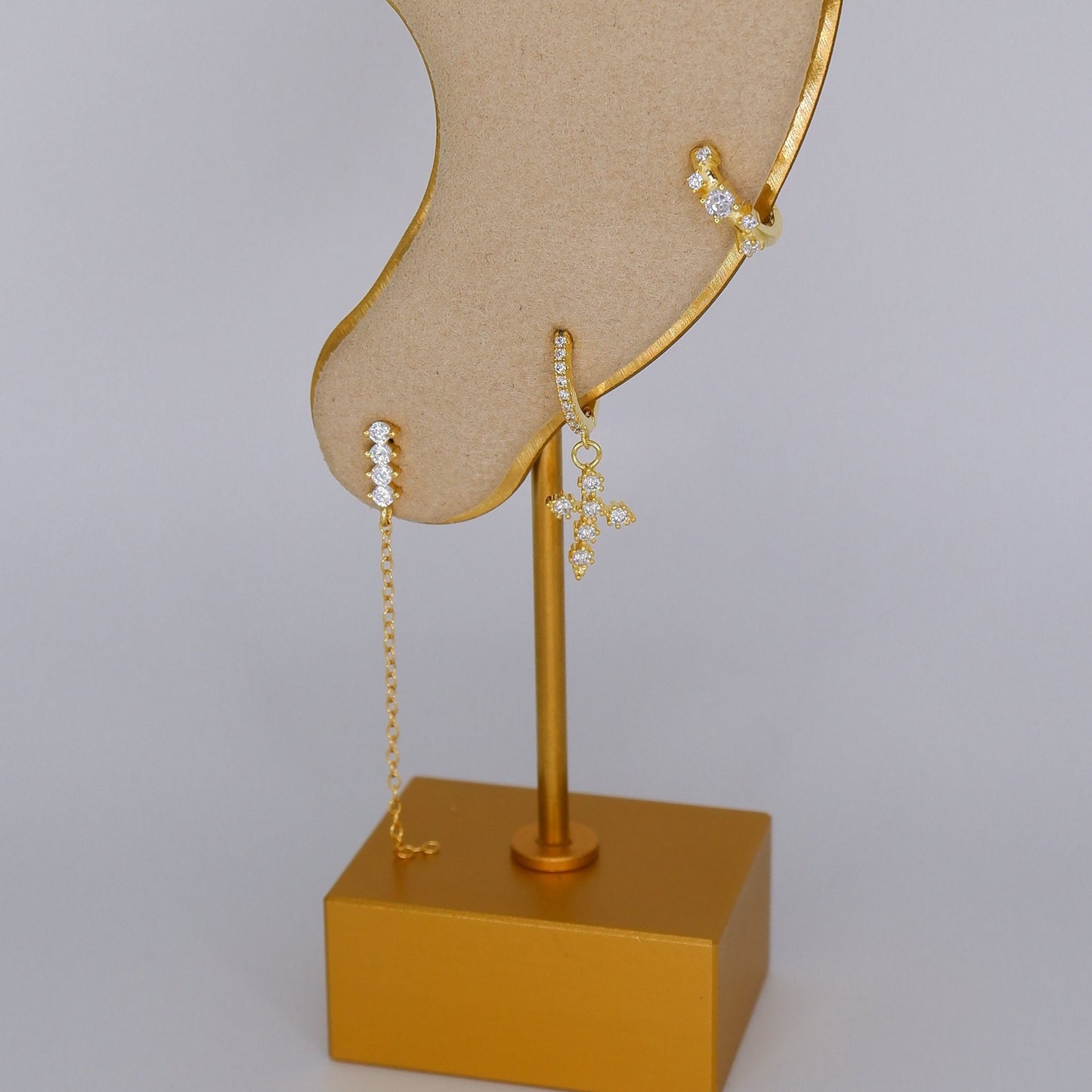 Argola S925 Transparente c/ Brilhantes