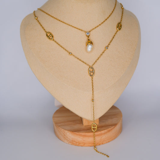 Colar Comprido e Pérola