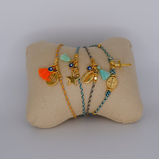 Pulseira Regulável Link & Love Medalha