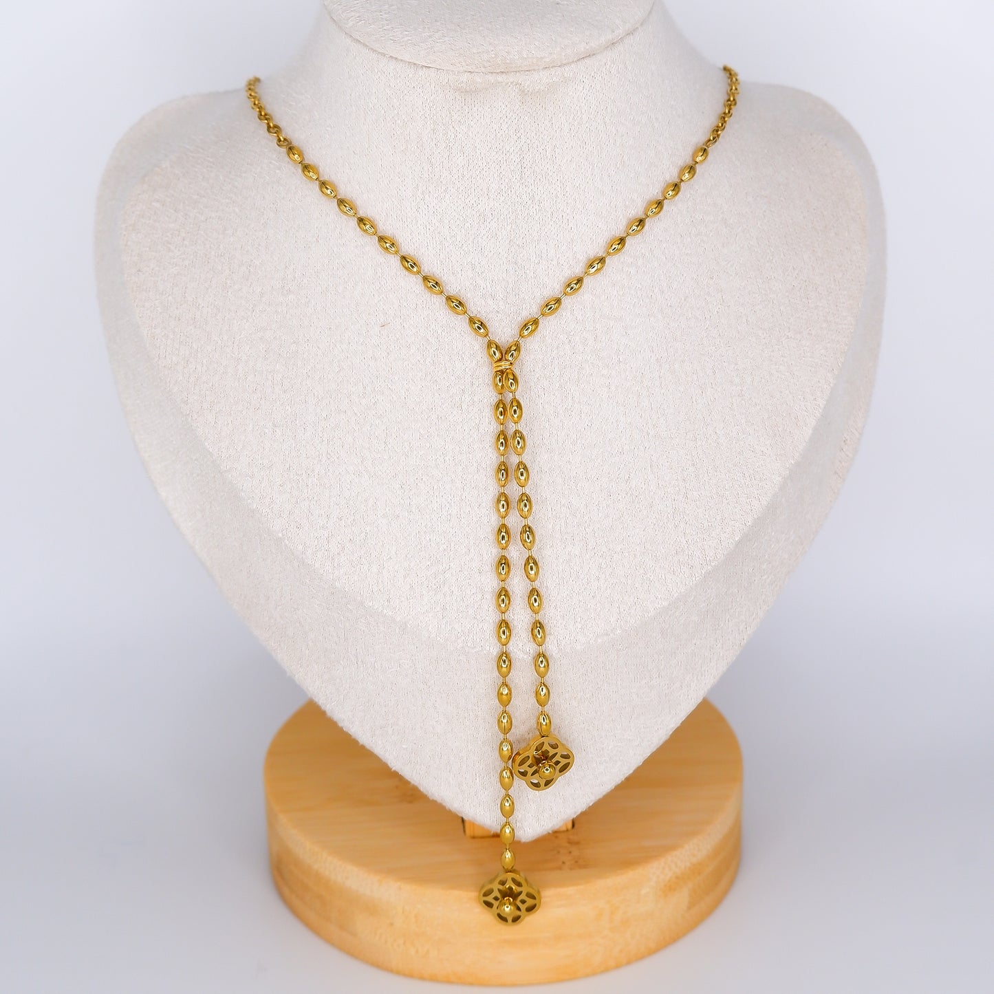 Colar 2 Flores Dourado
