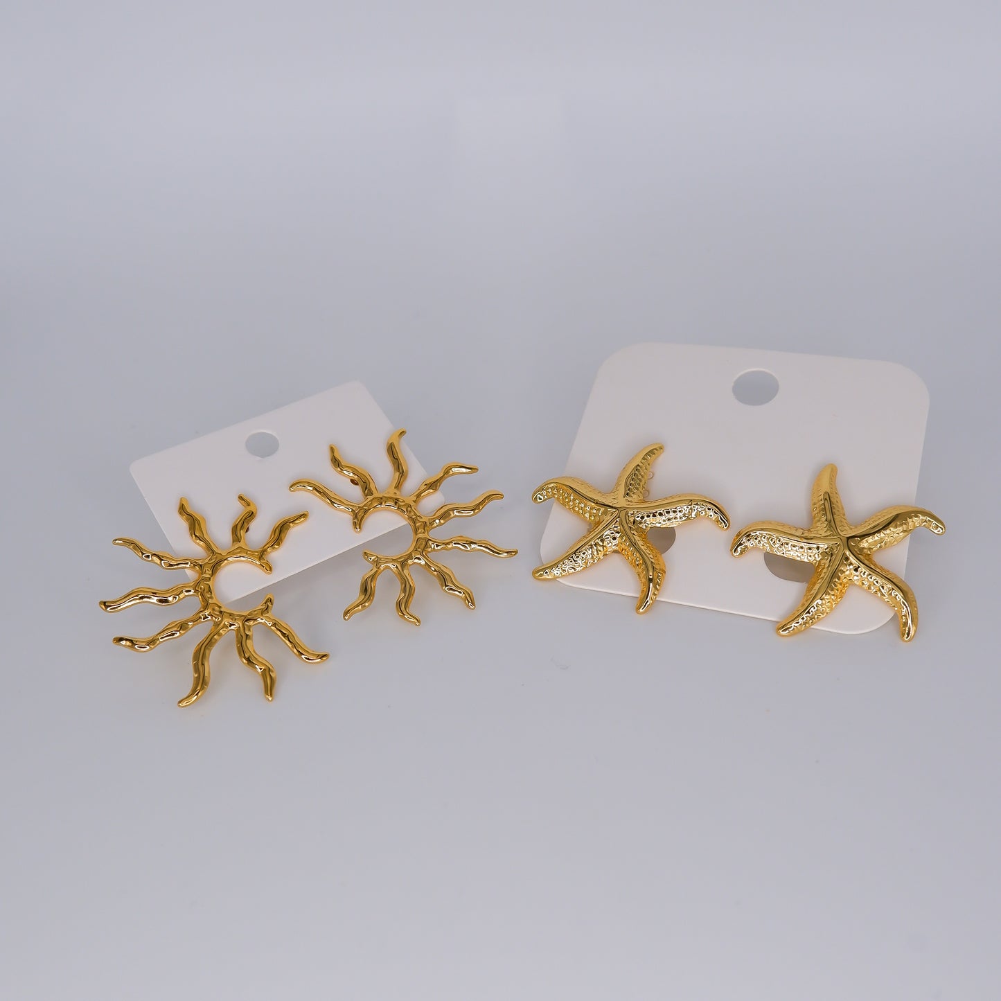 Brinco de Espeto Dourado Estrela e Sol