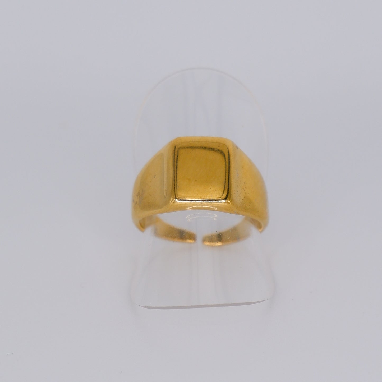 Anel Dourado Quadrado
