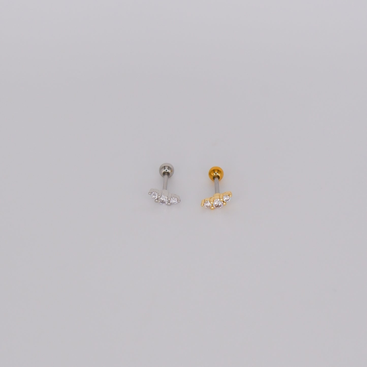 Piercing Bolinha Aço Inoxidável 3 Brilhos