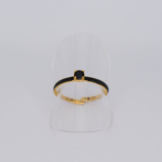 Anel Ajustável Dourado e Preto