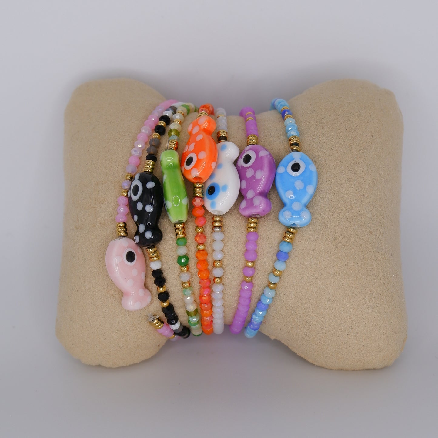 Pulseira Elástico Missangas Peixe