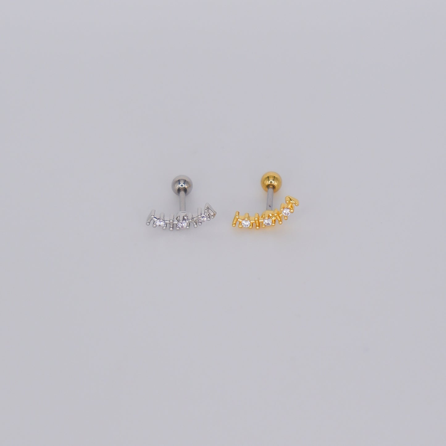 Piercing Bolinha Aço Inoxidável 3 Brilhos