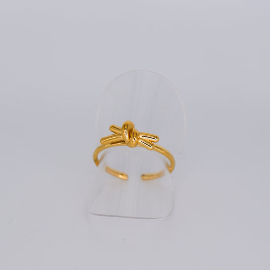 Anel Ajustável Dourado Nó