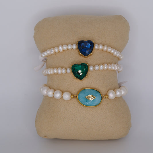 Pulseira Elástico Pérolas