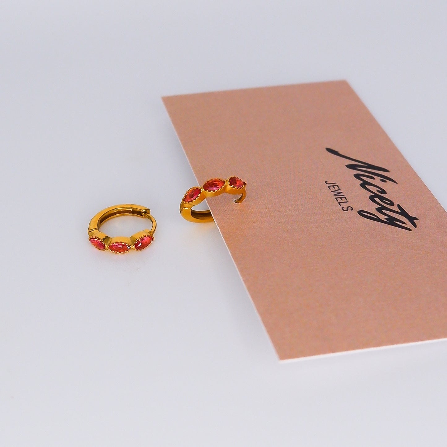 Argola 3 Brilhos Rosa