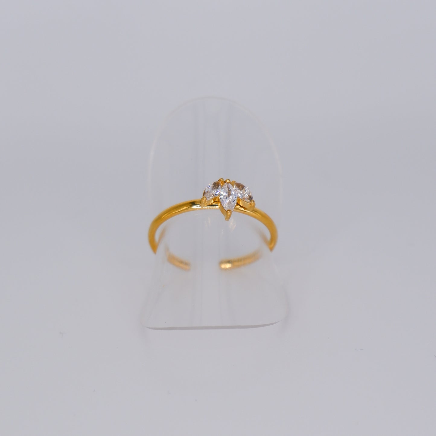 Anel Ajustável Dourado Coroa