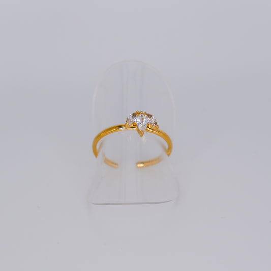 Anel Ajustável Dourado Coroa