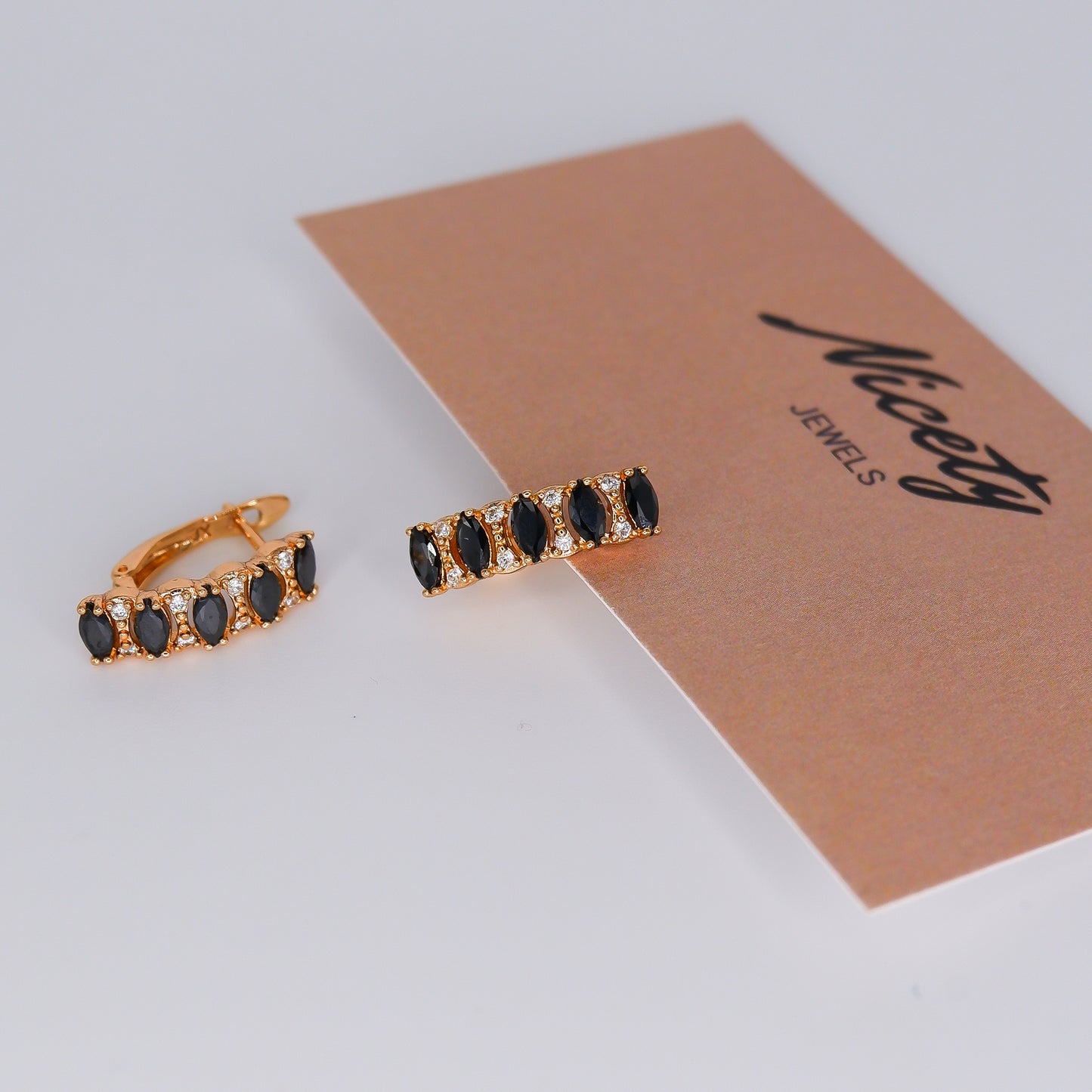 Argola Hipoalergénica Reta Preta