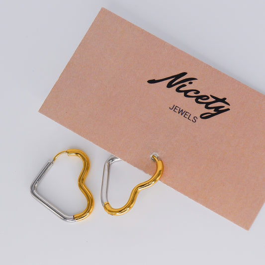 Argola Bicolor Coração