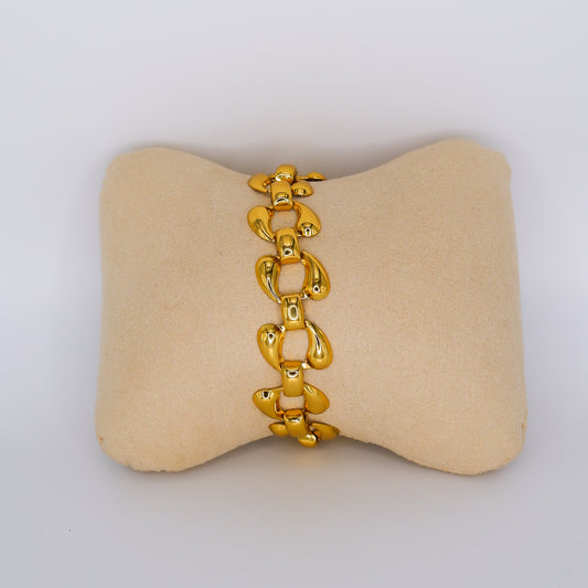 Pulseira Aço Inoxidável Corrente Dourada